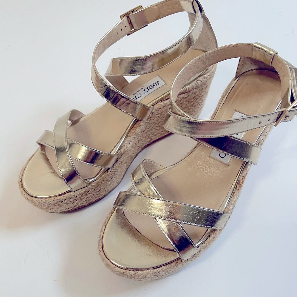 Jimmy Choo platform criss cross espadrille 38